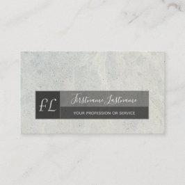 Hellgraue Marmorstruktur in Monogramm Visitenkarte