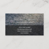 Hellgraue Marmorstruktur in Monogramm Visitenkarte (Rückseite)