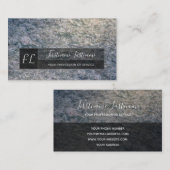 Hellgraue Marmorstruktur in Monogramm Visitenkarte (Vorne/Hinten)