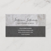 Hellgraue Marmorstruktur in Monogramm Visitenkarte (Rückseite)