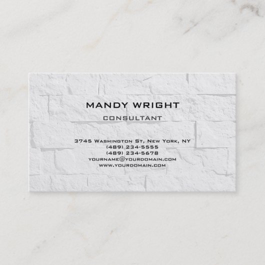 Hellgraue Mauer Schlicht einfach attraktiv Stilvol Visitenkarte (Vorderseite)