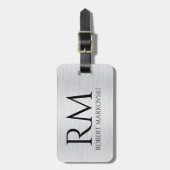 Hellgraue Metallic Textur Gepäckanhänger (Vorderseite vertikal)