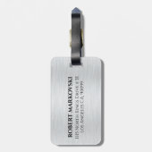 Hellgraue Metallic Textur Gepäckanhänger (Rückseite vertikal)