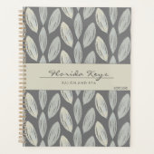 Hellgraue, neutrale Farbtöne geflochtene Leaf Art  Planer (Vorderseite)