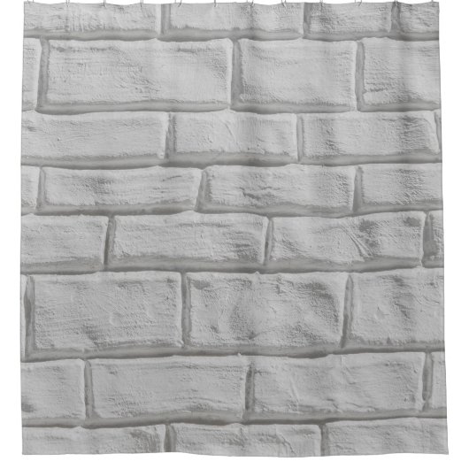 Hellgraue oder weiße Ziegelwände Duschvorhang (Vorderseite)