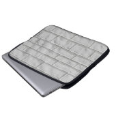 Hellgraue oder weiße Ziegelwände Laptopschutzhülle (Vorne Knopf)