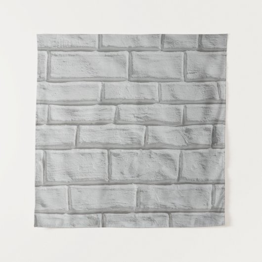 Hellgraue oder weiße Ziegelwände Wandteppich (Vorderseite)