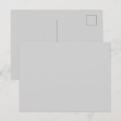 Hellgraue Postkarte mit personalisiertem Grußdesig (Vorne/Hinten)