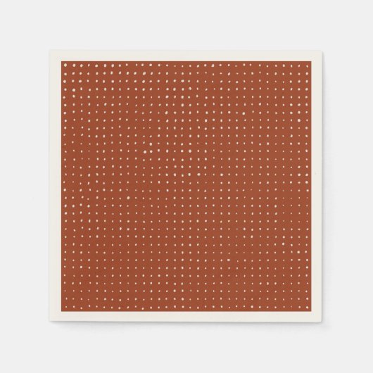 Hellgraue Punkte auf Rost Serviette (Vorderseite)