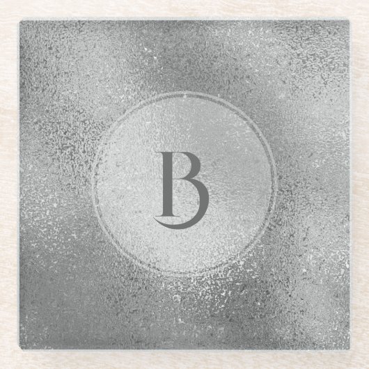 Hellgraue, rieszierende Textur Glasuntersetzer (Vorderseite)