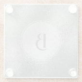 Hellgraue, rieszierende Textur Glasuntersetzer (Rückseite)