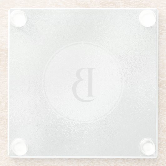 Hellgraue, rieszierende Textur Glasuntersetzer (Rückseite)