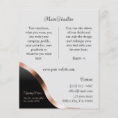 Hellgraue schwarze Rose Gold-Dekoration mit Logo Flyer (Hinten)