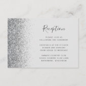 Hellgraue Silver Glitzer Hochzeitsempfang Begleitkarte (Vorderseite)