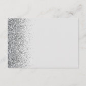 Hellgraue Silver Glitzer Hochzeitsempfang Begleitkarte (Rückseite)