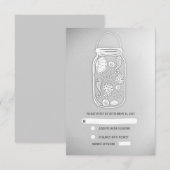 hellgraue Strandmason jar Hochzeit RSVP Karten (Vorne/Hinten)