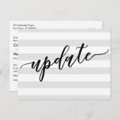 Hellgraue Streifen - Hochzeitsupdate verschoben Postkarte (Vorne/Hinten)