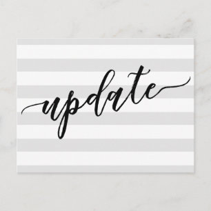 Hellgraue Streifen - Hochzeitsupdate verschoben Postkarte