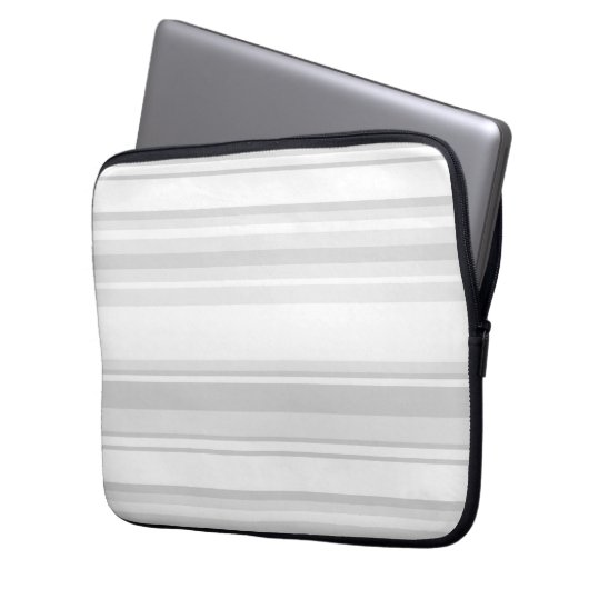 Hellgraue Streifen Laptopschutzhülle (Vorderseite Links)