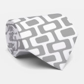 Hellgraue und Abstrakte Moderne Retro-Krawatte Krawatte (Gerollt)