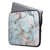 Hellgraue und braune Marmorfliesen Laptopschutzhülle (Vorderseite Links)