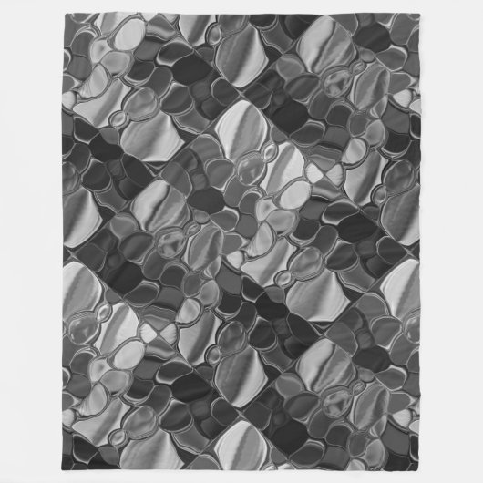 Hellgraue und dunkelgerundete Formen Fleecedecke (Vorderseite)