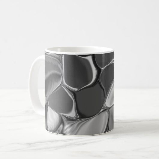 Hellgraue und dunkelgerundete Formen Kaffeetasse (Vorderseite Links)