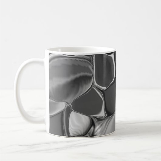 Hellgraue und dunkelgerundete Formen Kaffeetasse (Links)