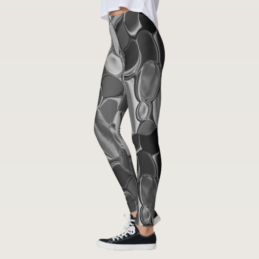 Hellgraue und dunkelgerundete Formen Leggings (Links)