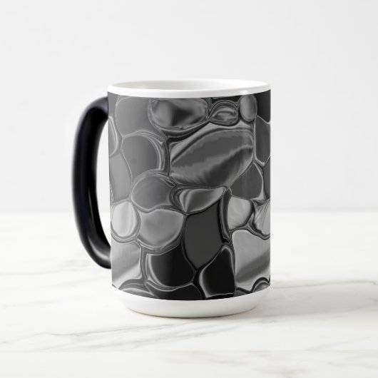 Hellgraue und dunkelgerundete Formen Verwandlungstasse (Vorderseite Links)