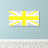 Hellgraue und gelbe Upper Leinwanddruck (Insitu (Holzboden))