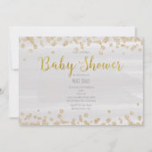 Hellgraue und goldene Sprinkle Baby Dusche Einladu Einladung (Vorderseite)