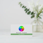 Hellgraue und grüne Optik mit Beruflichem Logo Visitenkarte (Stehend Vorderseite)