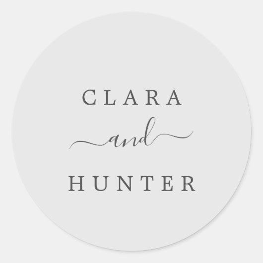 Hellgraue und karkohle Hochzeitsstipendiaten - Ums Runder Aufkleber (Vorderseite)