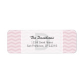 Hellgraue und rosa Zickzack Rücksendeadressen-Aufk (Vorne)