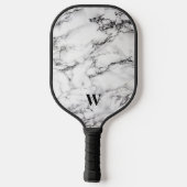 Hellgraue und schwarze Marmorplatte Pickleball Schläger (Rückseite)
