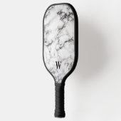 Hellgraue und schwarze Marmorplatte Pickleball Schläger (Links)