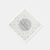 Hellgraue und silberfarbene Confetti Dots Moderne Serviette (Ecke)