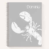 Hellgraue und weiße Hummerdrucke Notizblock (Vorderseite)