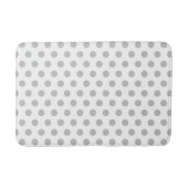 Hellgraue und weiße Polka Dot Bath Mat Badematte (Vorderseite)
