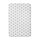 Hellgraue und weiße Polka Dot Bath Mat Badematte (Vorderseite Vertikal)