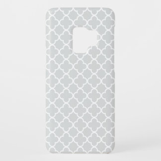 Hellgraue und weiße Quatrefoil Muster Case-Mate Samsung Galaxy S9 Hülle