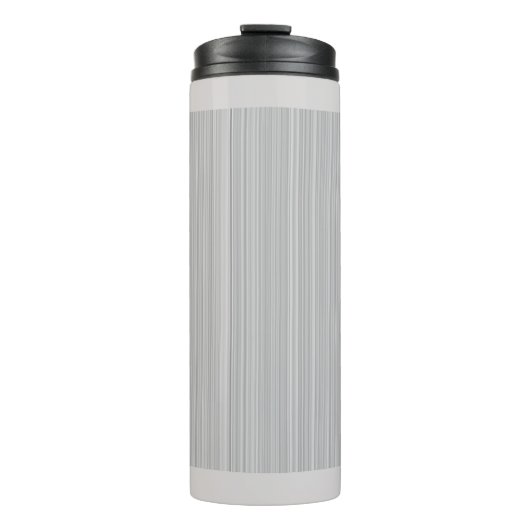 Hellgraue und weiße Streifen Chic Thermosbecher (Vorderseite)