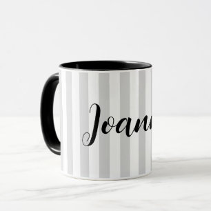 Hellgraue und weiße Streifen Personalisiert Tasse