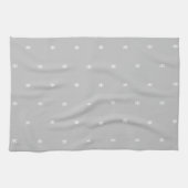 Hellgraue weiße Schneeflocken Weihnachten Geschirrtuch (Horizontal)