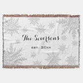 Hellgraue Winterschneeflocken Decke (Vorderseite)