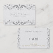 Hellgraue Wirble Spitze Visitenkarte (Vorne/Hinten)