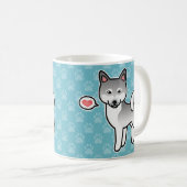 Hellgrauer Alaskan Klee Kai Hund mit Herz Kaffeetasse (VorderseiteRechts)