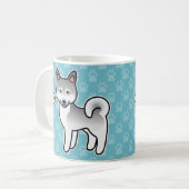 Hellgrauer Alaskan Klee Kai Hund mit Herz Kaffeetasse (Vorderseite Links)