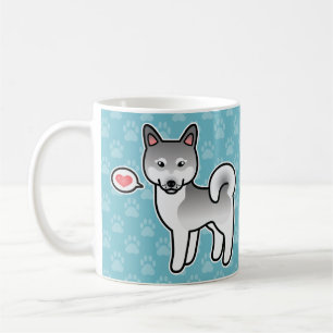 Hellgrauer Alaskan Klee Kai Hund mit Herz Kaffeetasse